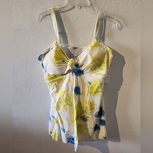 Meet Curve Swimsuit Blue Yellow  XXL One Piece 2xl Tie Dye Skirt